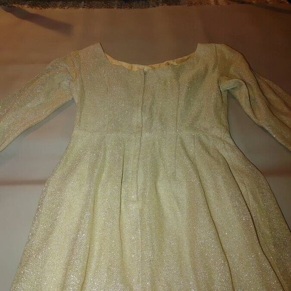 Vintage Dress 1950s Handmaid Gold Lurex Shimmer Party  Small Medium - Picture 11 of 16